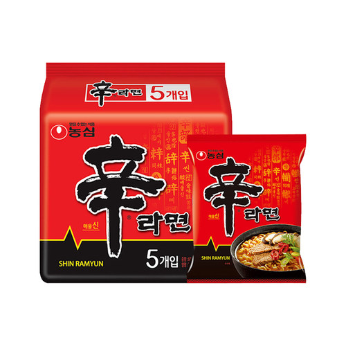 韩国进口农心辛拉面5袋中辣