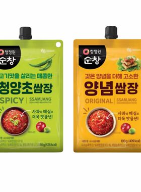 韩国进口清净园烤肉蘸酱青阳辣椒烤肉蔬菜包饭酱太阳椒酱190g