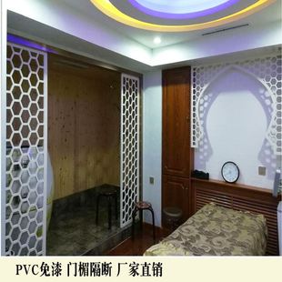 门楣挂落 中式 PVC镂空雕花板木塑板月亮门隔断玄关屏风通花板花格