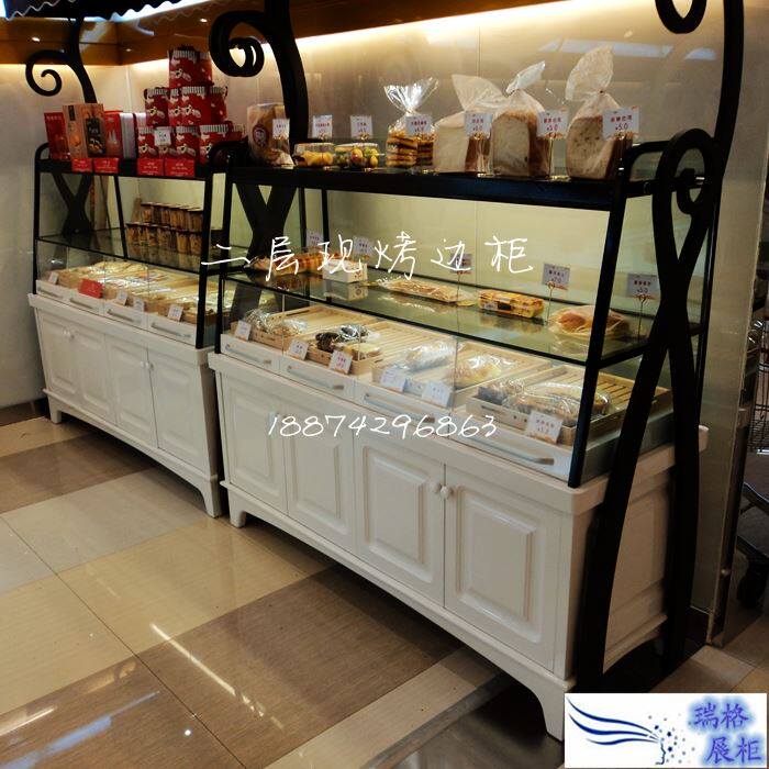 瑞格面包展示柜 二层现烤面包边柜 面包抽盘边柜 面包陈列柜货柜