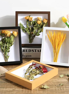 立体中空玻璃画框蝴蝶昆虫标本框干花保存相框架diy手工展示摆台