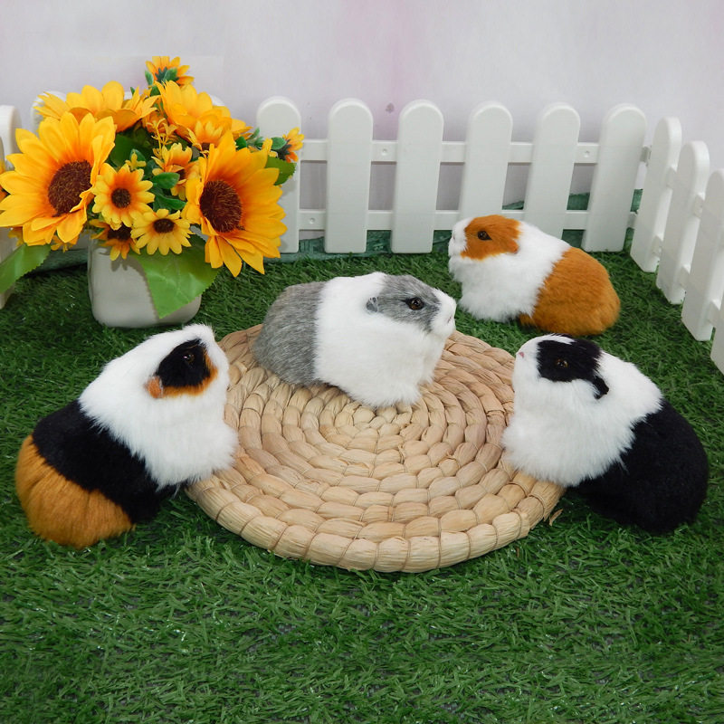 仿真豚鼠模型荷兰猪仓鼠地摊套圈道具生日礼物女毛绒公仔玩偶摆件