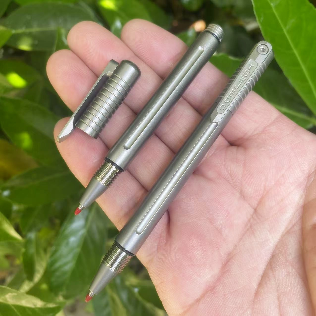 短炮 钛合金迷你书写笔数控EDC钛笔紧凑型随身便携签字笔盖帽钛笔