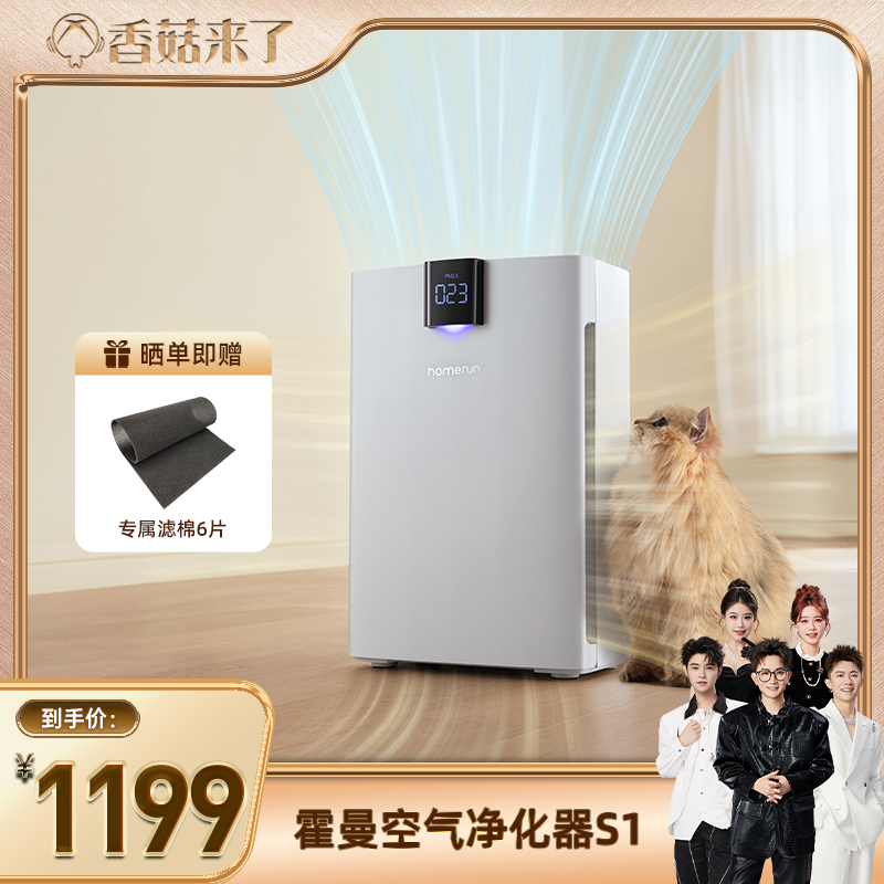 霍曼空气净化器吸附浮毛大吸力