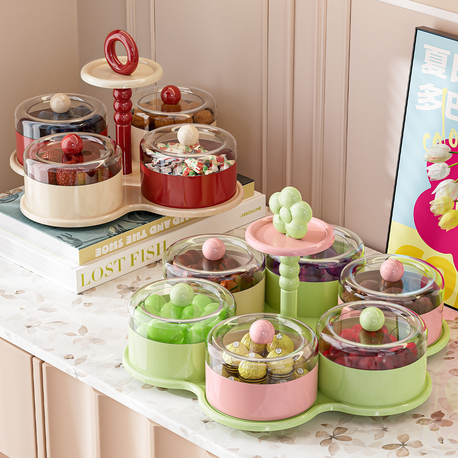 干果盘轻奢创意食品级带盖水果盘家用坚果糖果零食盘茶点盘零食盘,餐饮具,果盆/果盘/果篮,淘宝优惠券,粉丝福利购,淘宝优惠卷