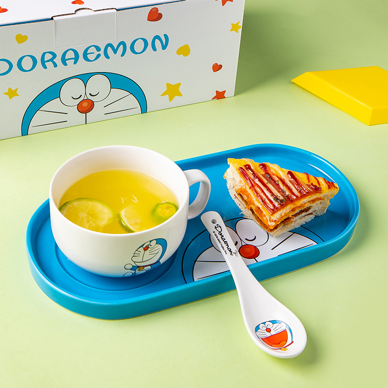 多啦A梦咖啡杯碟带勺套装
