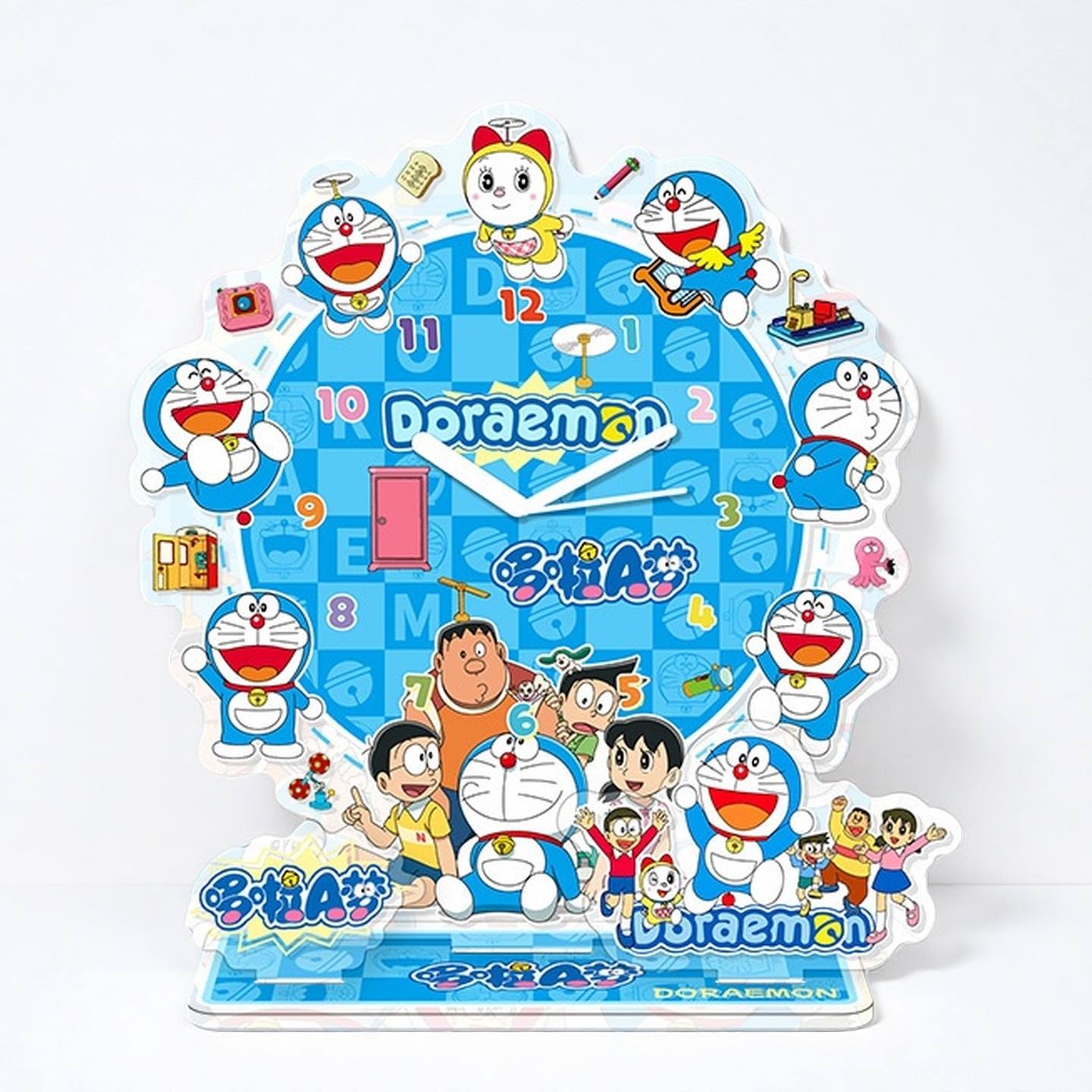 多啦A梦挂钟亚克力时钟摆件DIY摆件小学生闺蜜卡通装饰叮当猫立牌