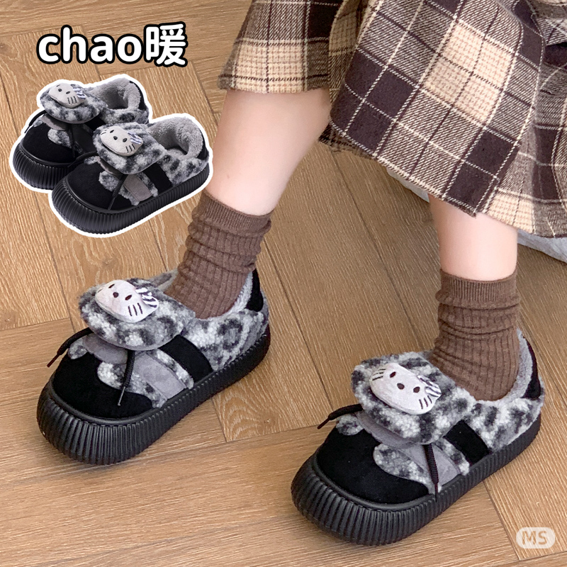 秋冬保暖防滑休闲防滑居家毛绒月子鞋ins软萌棉鞋