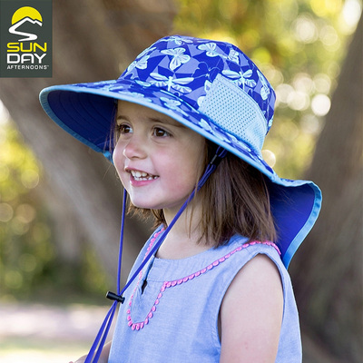 美国婴儿防晒帽男女宝宝沙滩儿童