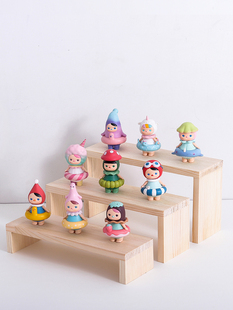亚克力首饰展示架手办泡泡玛特盲盒木质收纳架子阶梯陈列柜置物架