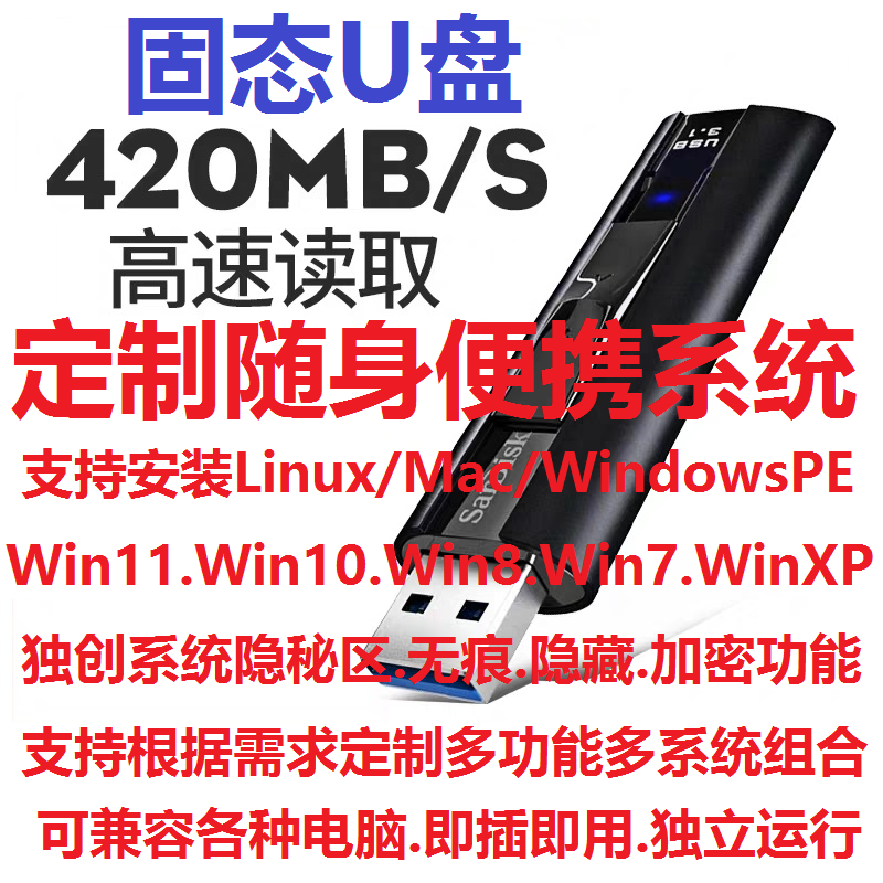 Win To Go固态优盘定制USB随身便携Linux/Mac/Windows无痕系统WTG