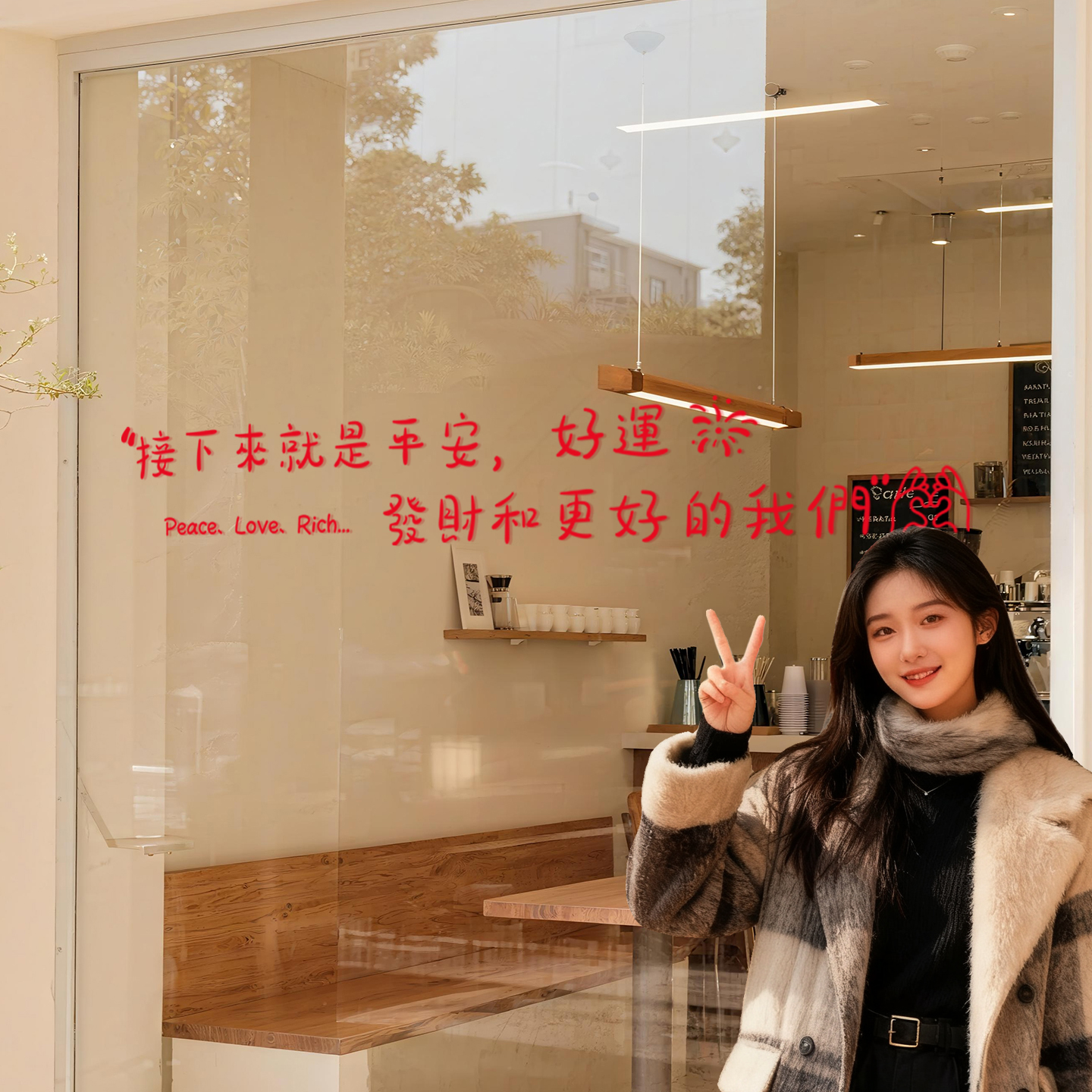 马年新款新年装饰静电贴福字门贴