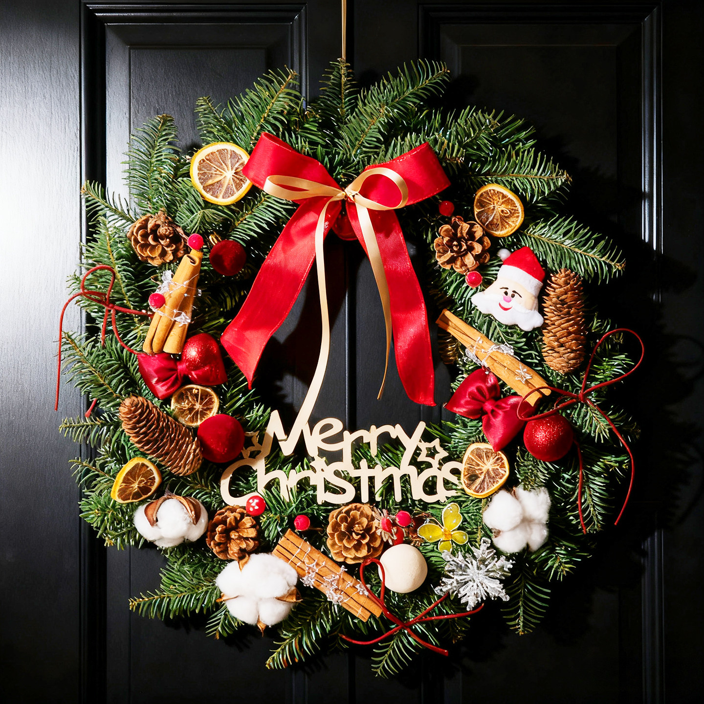 圣诞节装饰花环挂件2025新款创意节日道具挂饰礼物氛围感场景布置