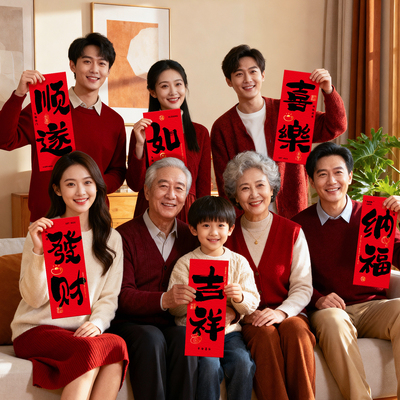 新款创意手持拍照道具创意福字