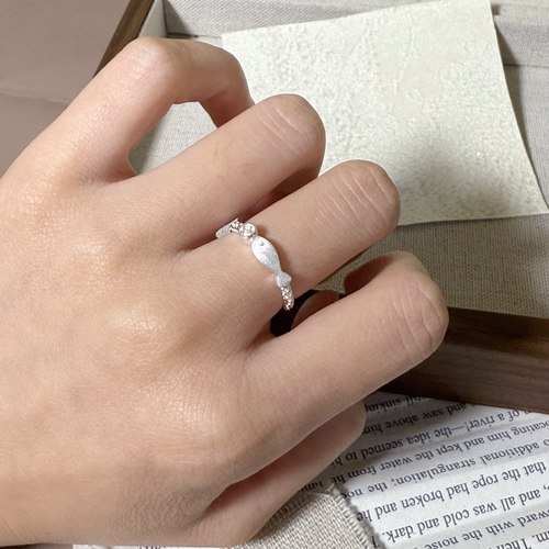 s999足银鱼吻泉鱼形戒指女开口可调节锆石指环百搭开口指环冷淡风