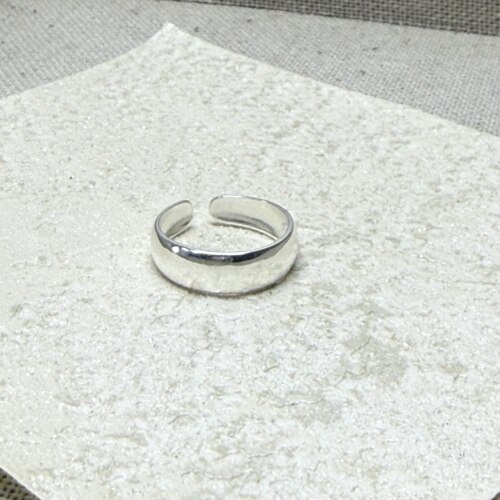 纯银925银光面简约开口戒指银色金属指环男女通用个性银饰尾戒