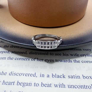 s925纯银打个小算盘指中指招财聚财银钱戒指时尚小众设计银饰个性