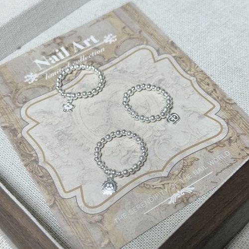 S925纯银圆珠弹力绳银豆豆戒指女小众精致吊坠开口戒轻奢气质指环