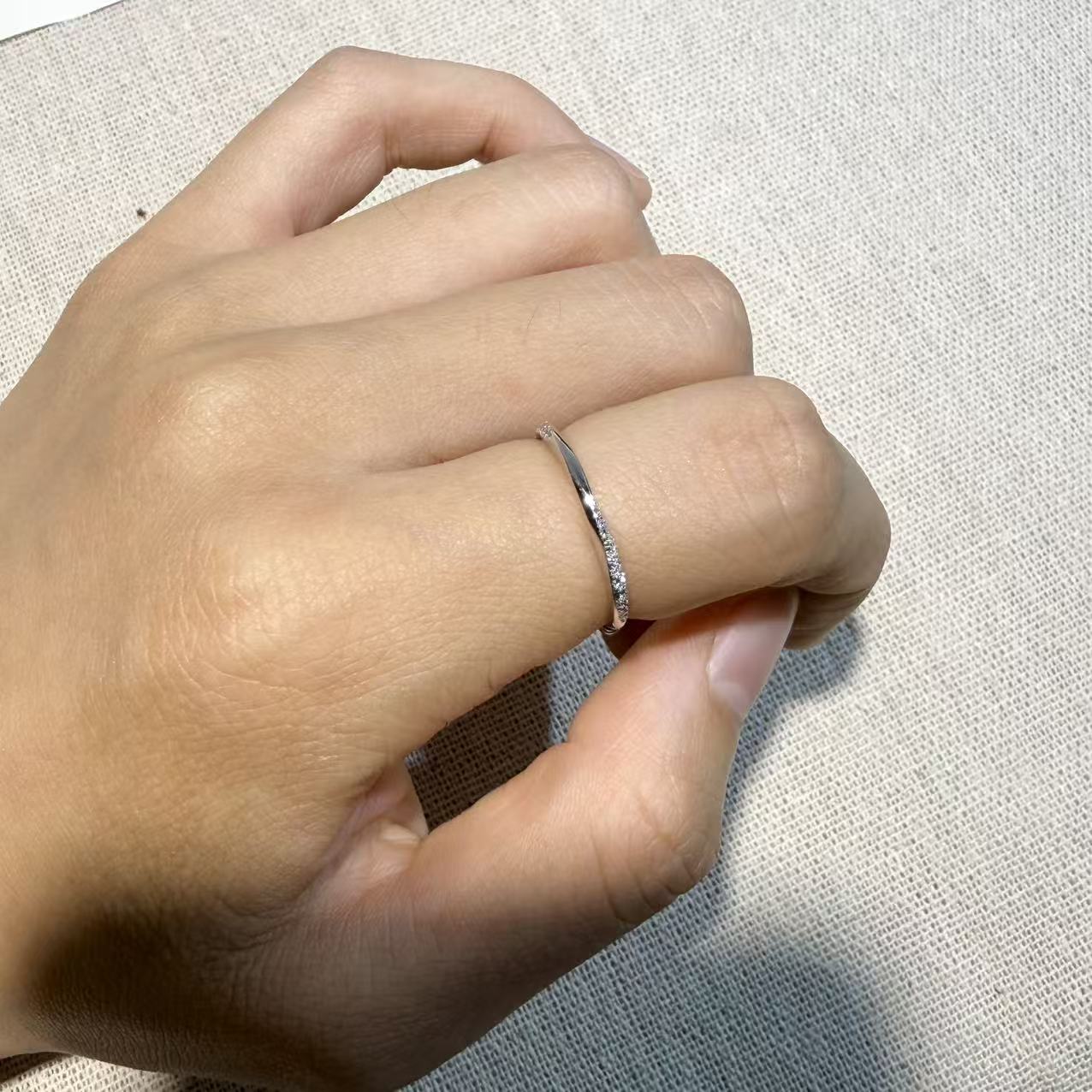 足银999莫比乌斯汀沙亮面戒指