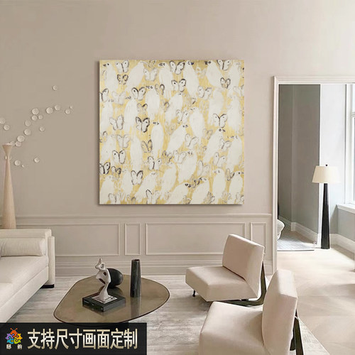 中古侘寂风高端客厅装饰画抽象艺术餐厅玄关挂画酒店卧室壁画定制