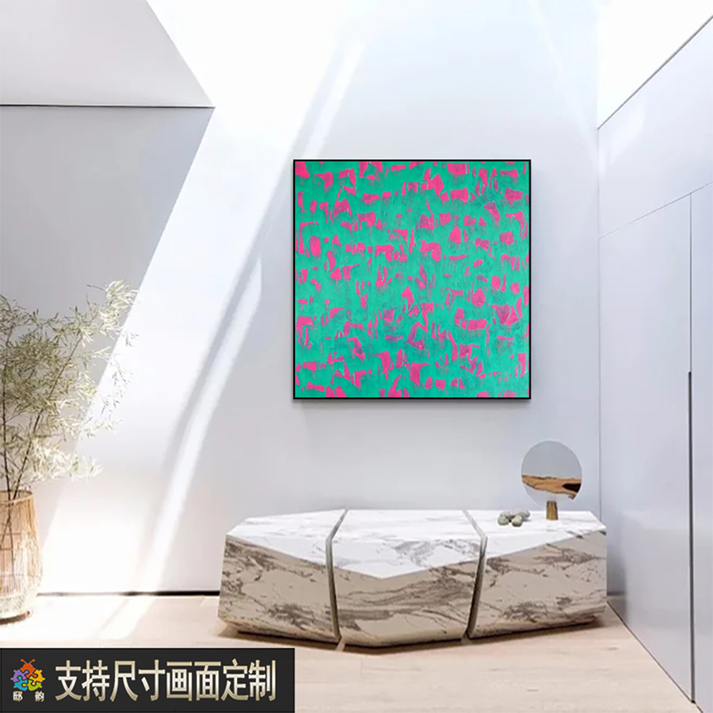现代极简抽象客厅挂画意式轻奢餐厅玄关装饰画沙发背景墙壁画定制图片