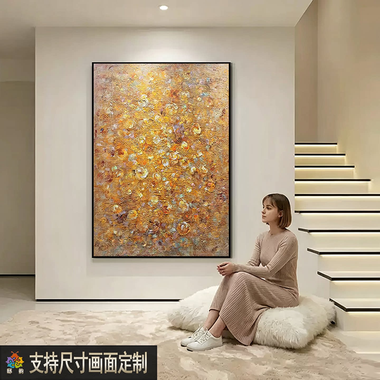 砂岩肌理画新款抽象艺术玄关装饰画高级感客厅背景墙挂画酒店壁画