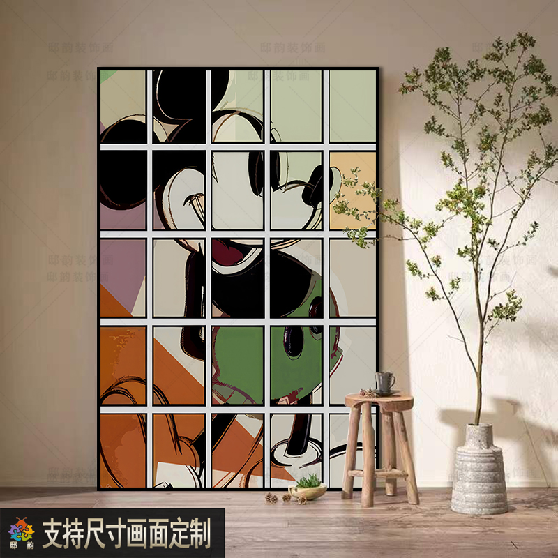 极简窄边抽象客厅装饰画酒店民宿定制无框画侘寂风软装油画布挂画图片