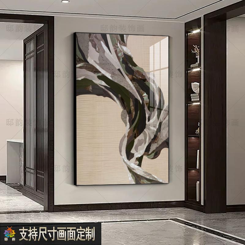 宅寂侘寂风过道玄关挂画酒店民宿油画布装饰画软装抽象无框画竖版