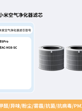 适配小米空气净化器6/6Pro除醛滤芯AC-M38-SC/AFEP7TFM38过滤网