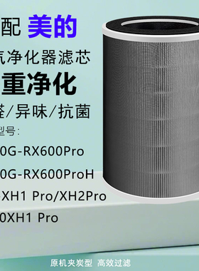 适配美的空气净化器KJ650G滤芯RX600Pro/RX600Pro H/JHQ过滤网XH1