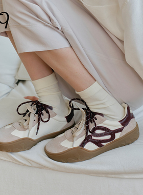 Talitaqoom2026年春季新款春夏百搭厚底焦糖立体花瓣德训鞋tq女鞋