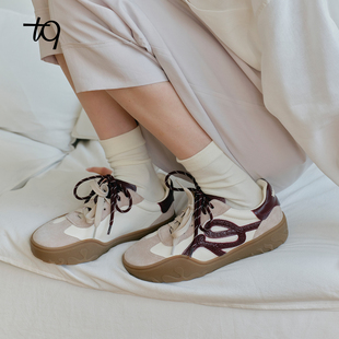 Talitaqoom2026年春季新款板鞋百搭厚底立体花瓣德训鞋tq女花园鞋