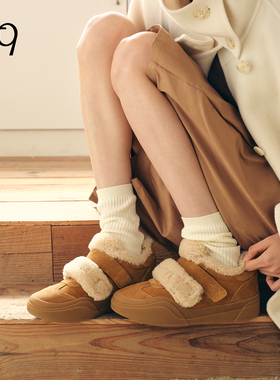 Talitaqoom雪绒焦糖2025冬季新款加绒保暖德训厚底毛毛休闲鞋tq女