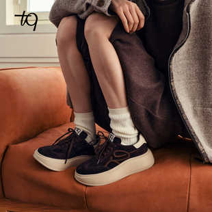 舒适百搭tq女 系带增高休闲鞋 Talitaqoom2025年冬季 上新厚底德训鞋