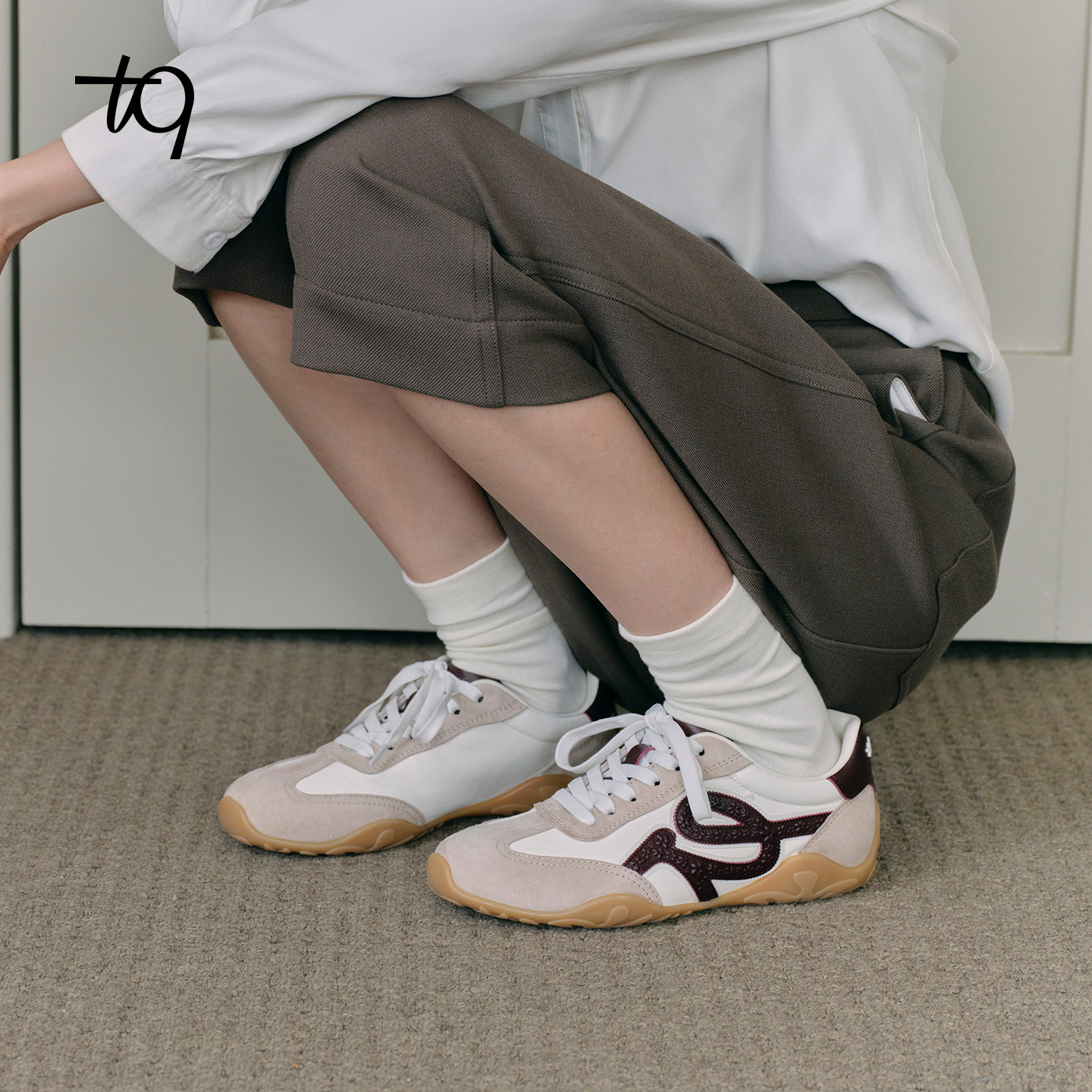 明星同款Talitaqoom花园德训鞋2026春季新款立体刺绣花