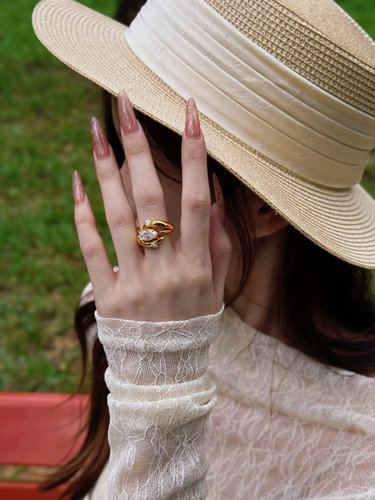 天马星空戒指黄金镶嵌999足金