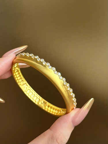 5D麦田手镯黄金镶嵌999足金