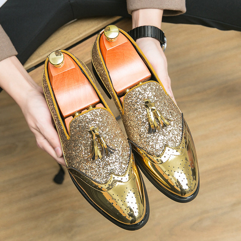 布洛克商务尖头男士套脚皮鞋一脚蹬休闲软底豆豆鞋英伦便士乐福鞋,流行男鞋,休闲皮鞋,淘宝优惠券,粉丝福利购,淘宝优惠卷