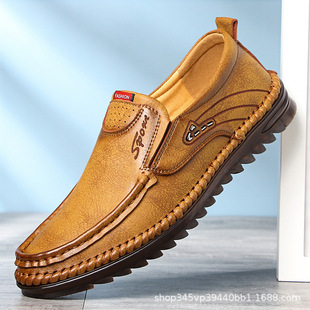 男商务真皮豆豆鞋 乐福鞋 软皮一脚蹬休闲皮鞋 新款 软底 子男2025四季