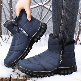 高帮靴子男防寒保暖长靴加绒加厚男靴舒适雪地靴 男新款 鞋 子棉鞋