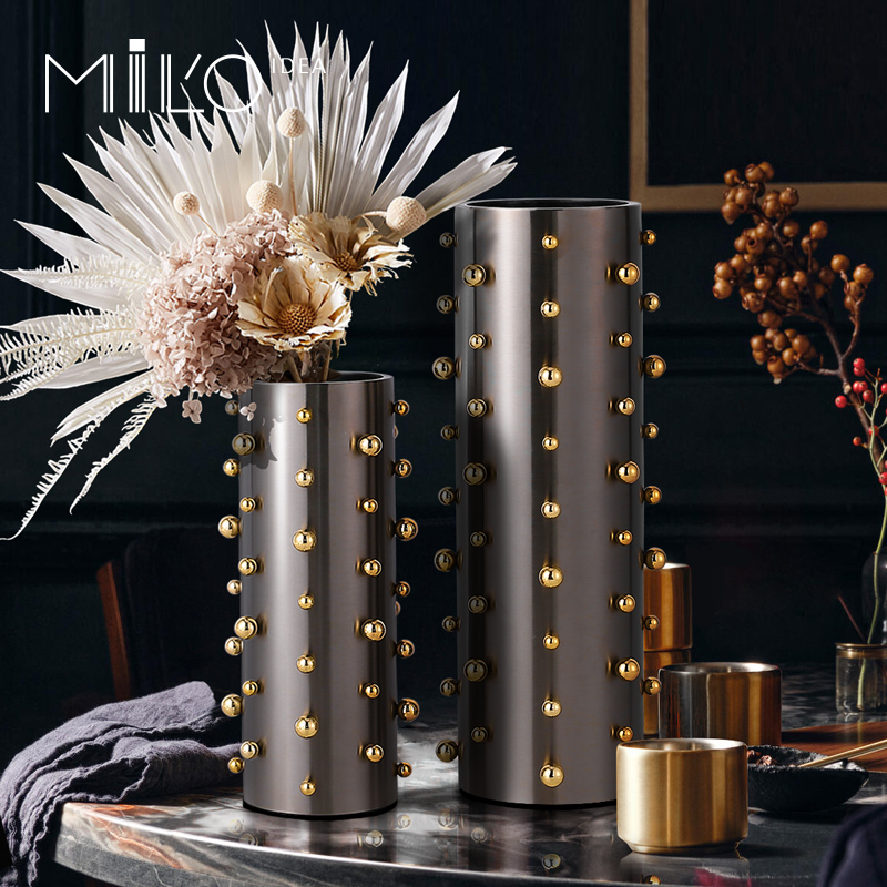 装饰摆件客厅花瓶不锈钢轻奢