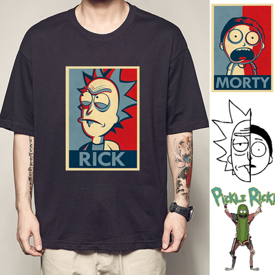 咪咪瑞克与莫蒂T恤pickle rick短袖莫迪和rickandmorty周边衣服