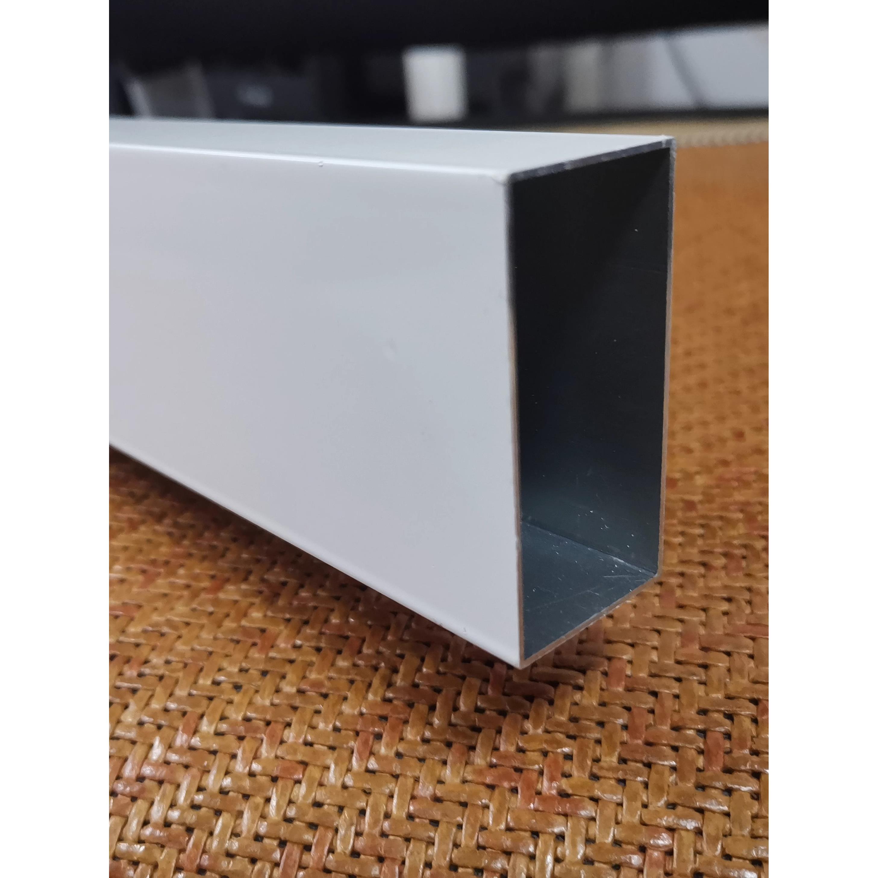 白色25*50铝合金方管砖夹橱柜台面门挡条封边铝材打灶专用铝方通