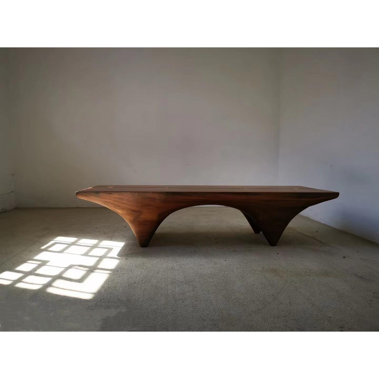 民宿复古实木茶几创意原木墩侘寂长凳法式复古中古工厂直销长椅