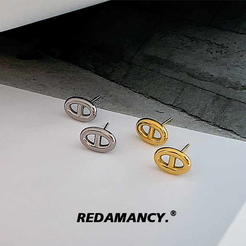 REDAMANCY 迷你猪鼻子小耳钉女日常通勤简约百搭耳环钛钢镀金耳饰,饰品/流行首饰/时尚饰品新,耳钉,淘宝优惠券,粉丝福利购,淘宝优惠卷