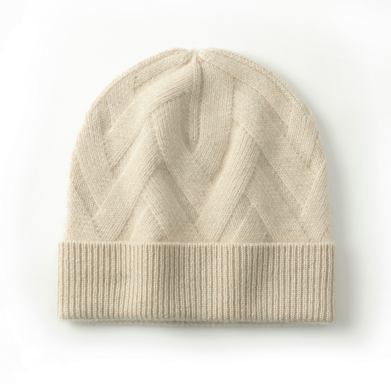 秋冬新款山羊绒帽子女绞花针织