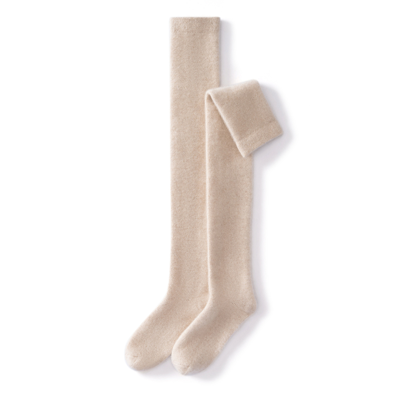 双股加厚保暖长筒过膝羊绒袜