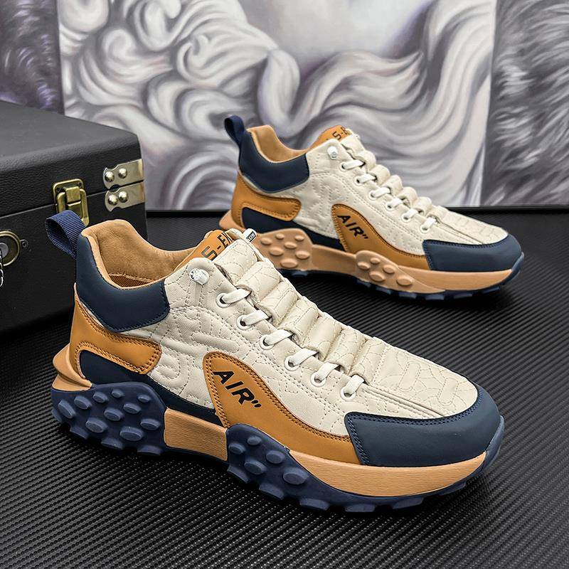 潮牌新款韩版潮流透气增高运动板鞋男时尚厚底阿甘老爹鞋休闲鞋子