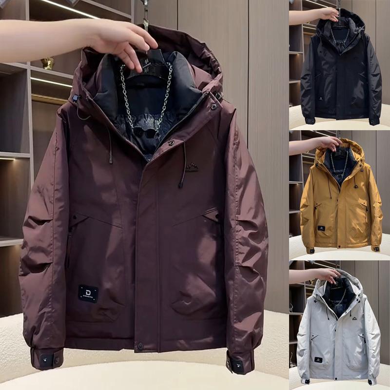 香港男2025冬季高品质拼接羽绒服潮牌美式痞帅加厚保暖防寒冲锋衣