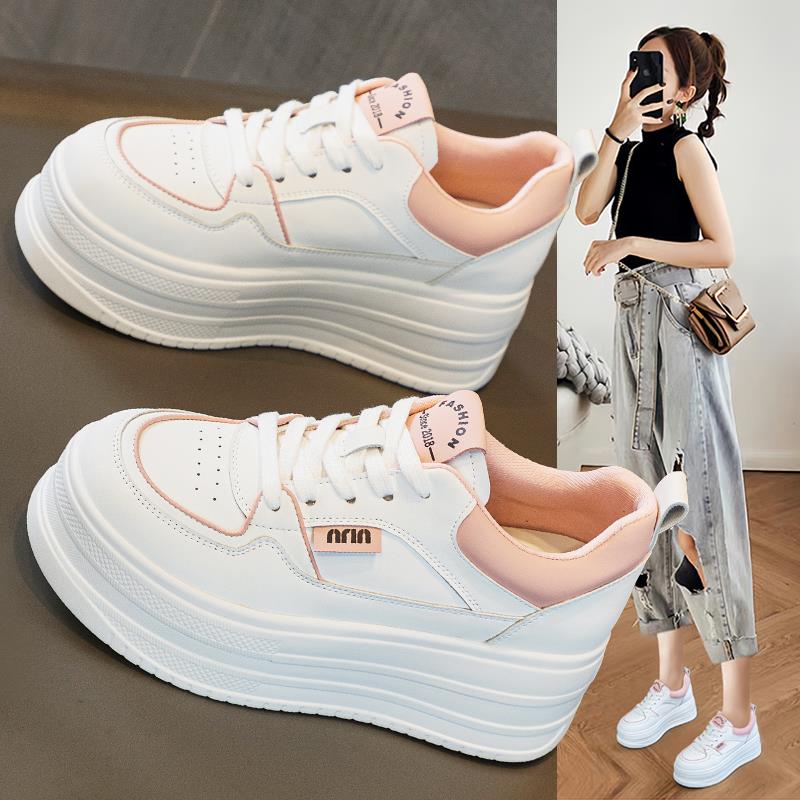 香港小白鞋女鞋2025春季新款爆款百搭厚底内增高运动休闲白鞋板鞋